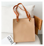 The New Style Trendy Simple Shopping Bag Tote Handbags Casual Shoulder Bag Large-capacity Portable Soft Leather Bag