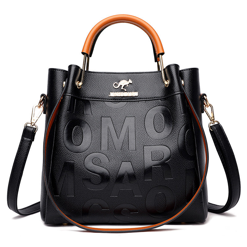 Western Style Soft Leather Embossed handBag