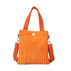 Single Shoulder Crossbody Solid Color Corduroy Simple Bag