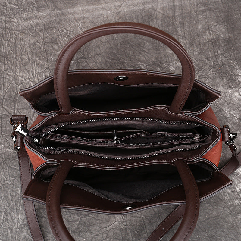 Hand-rubbed color handbag