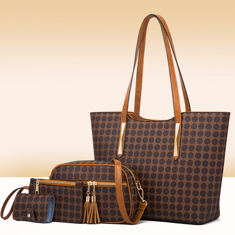 Fashion Polka Dot Four-piece Mother-in-law Bag With Tassel shoulder bag