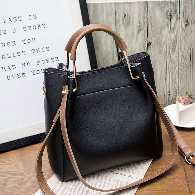 Women Handbag Large Capacity Casual Tote Bag Lady Messenger Shoulder Bag Solid Color Bag