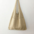 Avocado Green Knit Tote One-Shoulder Sweater shopping Bag