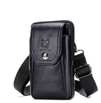 Leather Shoulder Messenger Bag Wear Belt Mobile Phone
