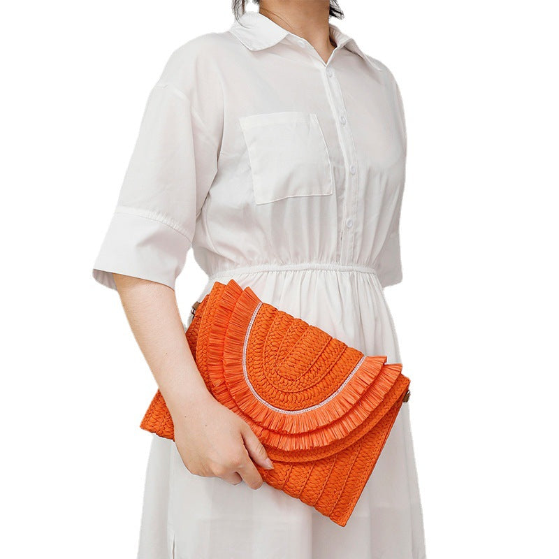 Small Hand Bag Straw Envelope