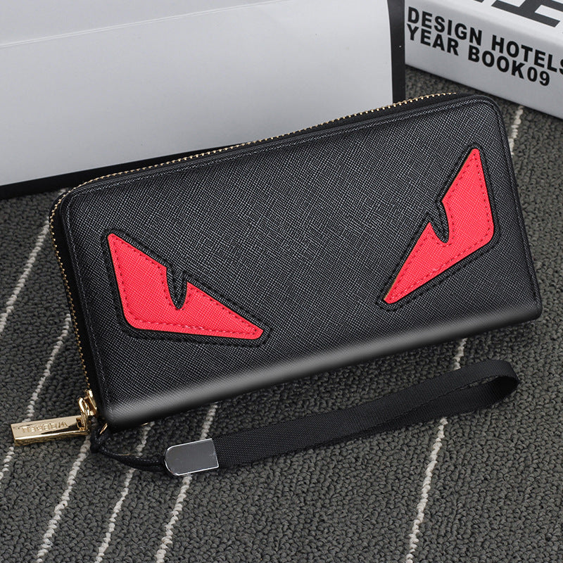Men's Zipper Multi-card Cross Pattern Clutch