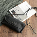 Vintage Literature Style Horizontal Soft Leather mini Bag