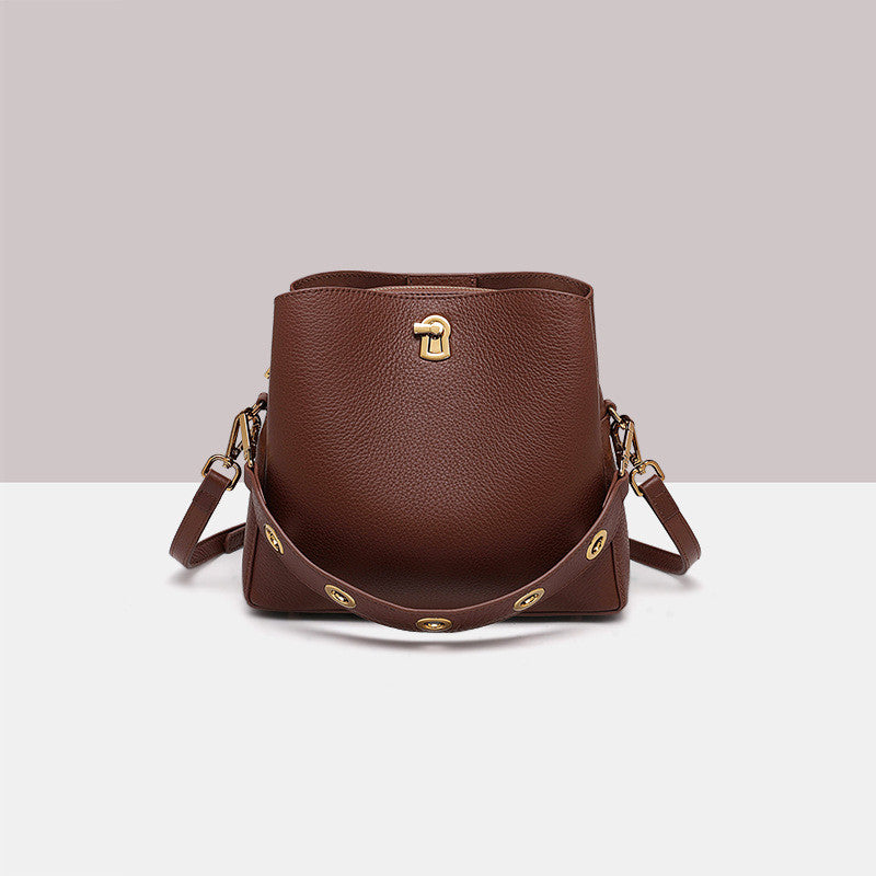 New Women's Fashion Top Layer Leather Hand-held Messenger crossbodyBag