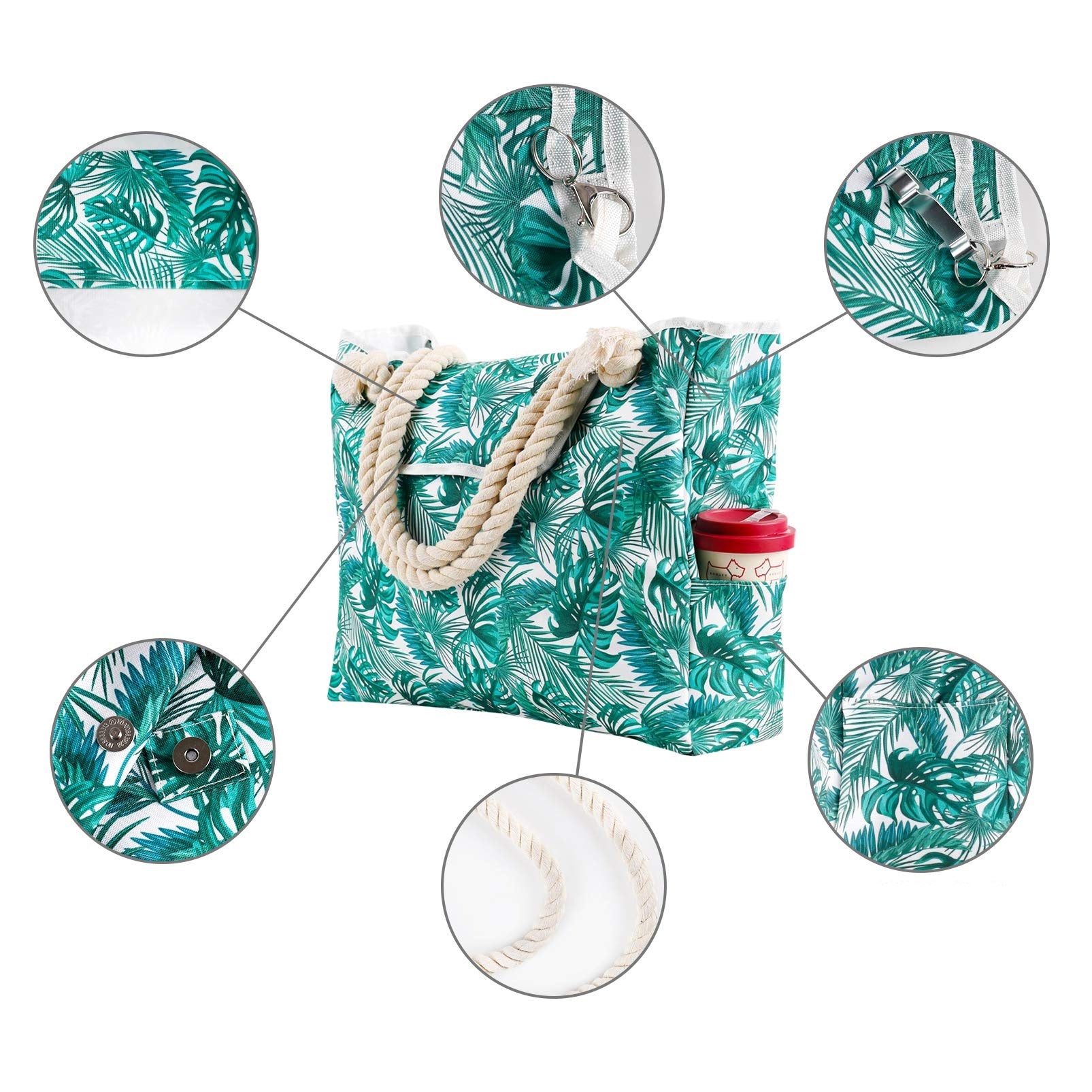 Large Capacity shoulder bag Fashion Print Women's Canvas Beach Bag