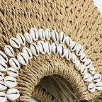 Hand-stitched shell bag round handbag