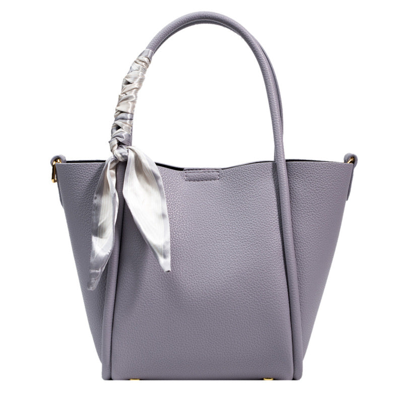 Korean Version Scarf Diagonal Handbag Litchi Grain