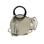 The New Small Round Bag Made Of Grass Single crossbody Bag Simple