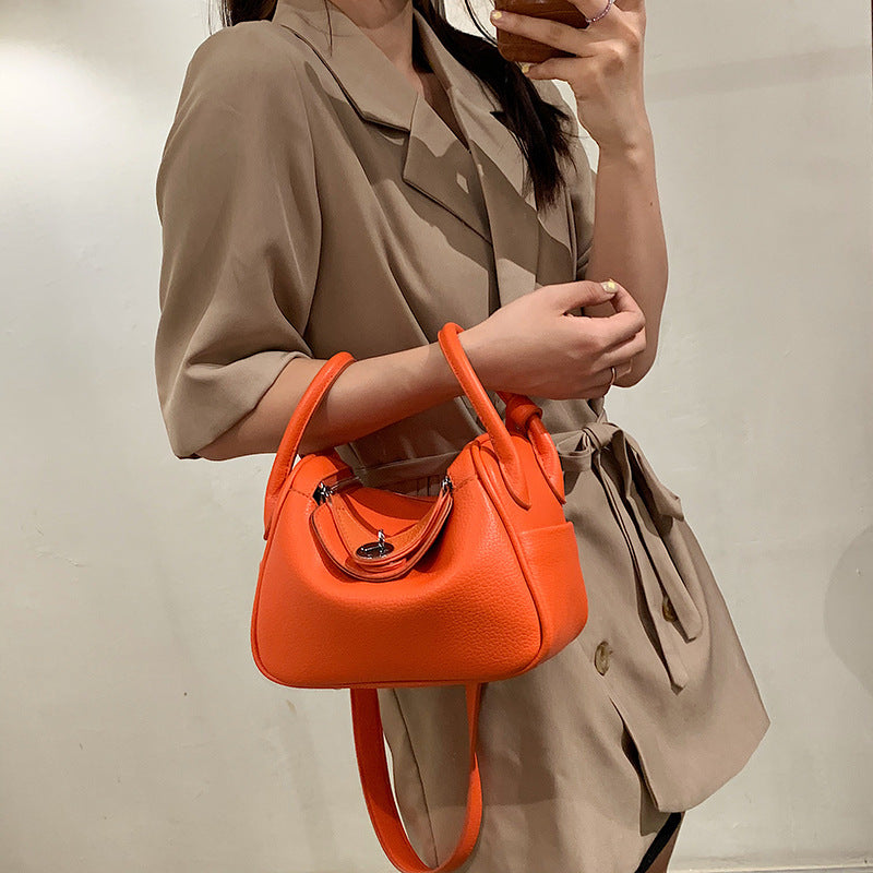 Lychee Crossbody Solid Color Tote Ladies Bag
