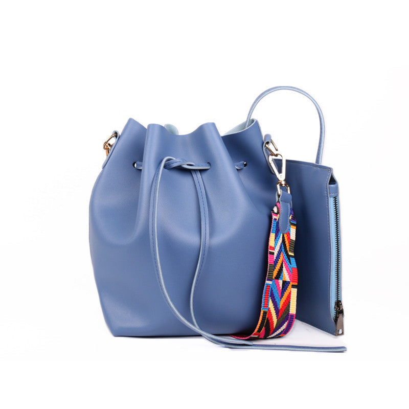 Ribbon Drawstring Bucket Bag
