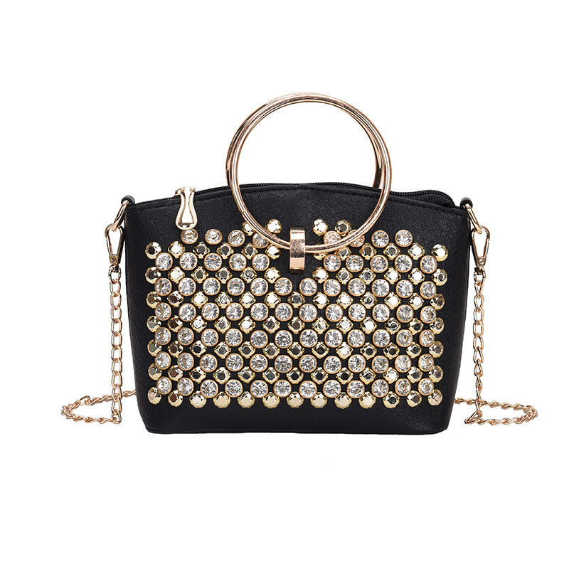 Fashionable Light Luxury Diamond Ring Single-shoulder Diagonal Bag