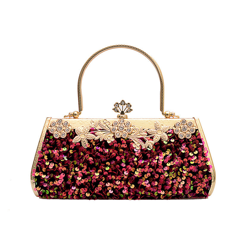 Metal Handbag With Diamond evening bag