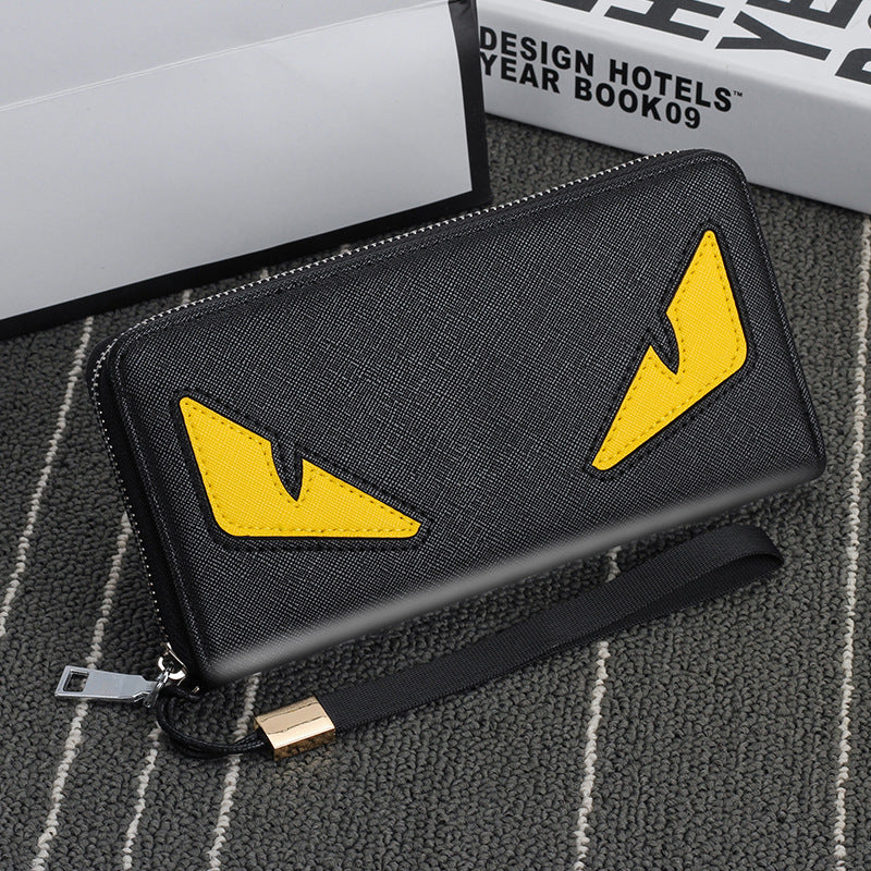 Men's Zipper Multi-card Cross Pattern Clutch