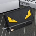 Men's Zipper Multi-card Cross Pattern Clutch