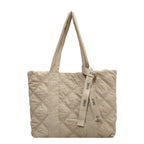 Women's Winter New Silk Scarf Rhombus Large-capacity Padded Shoulder Bag