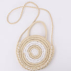 Beach Braided Bag Round Tote Shoulder