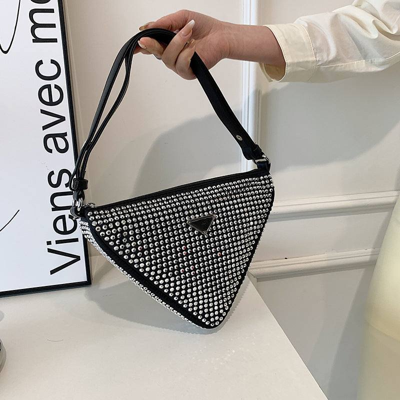 Women's New Fashion Texture Full Diamond One-shoulder Diagonal Bag