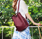 PU leather bucket bag pack