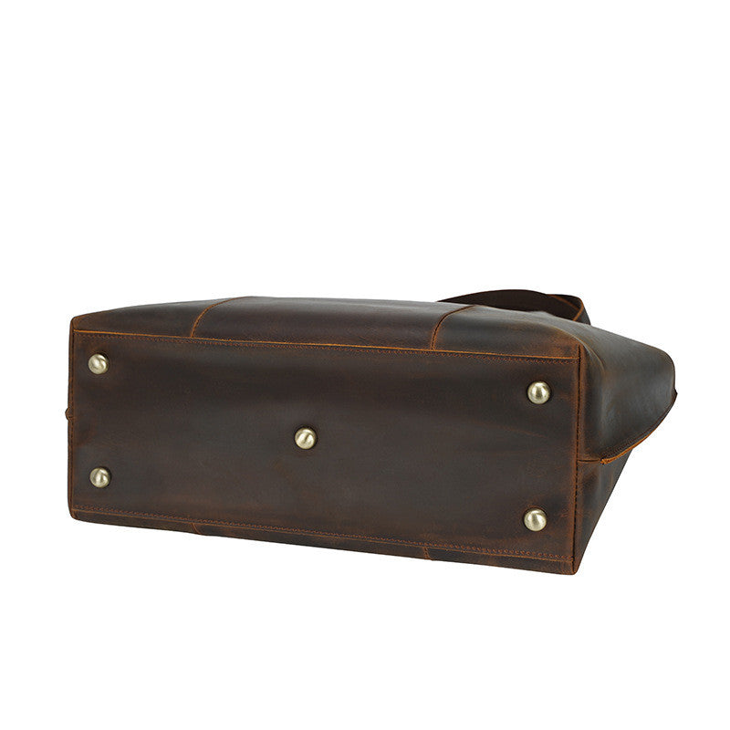 Vintage Large Capacity shoulder bag Top Layer Cowhide
