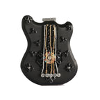 New Trend Violin Shaped Dinner Bag Bead Embroidery