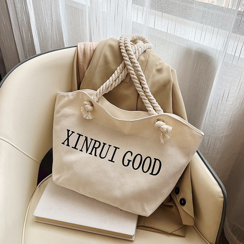 Fashion Letter Rope Portable Shoulder Bag