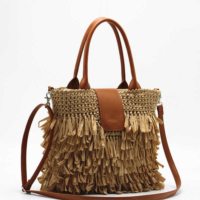 Women's Woven One Shoulder Messenger HandBag