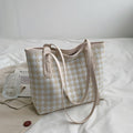 Plaid Single Shoulder Bag For Women With Large Capacity Tote