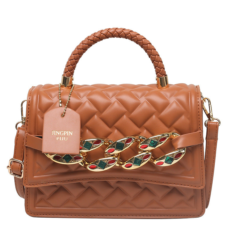 Vintage Diamond Color Diamond Chain Shoulder Bag