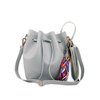 Ribbon Drawstring Bucket Bag
