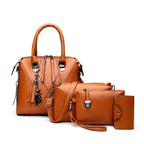Four-piece Female Bag With Tassel Portable Picture handBag