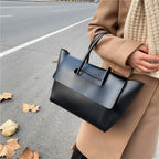 New Winter Simple Car Stitching Solid Color Tote Commuter Bag Female Western Fashion Casual One-shoulder Handbag