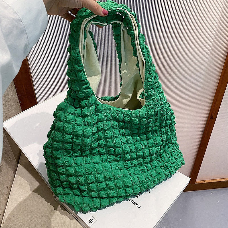 Cloud Bubble Large Capacity Pleated Girl Shoulder Bag