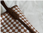Plaid Single Shoulder Bag For Women With Large Capacity Tote