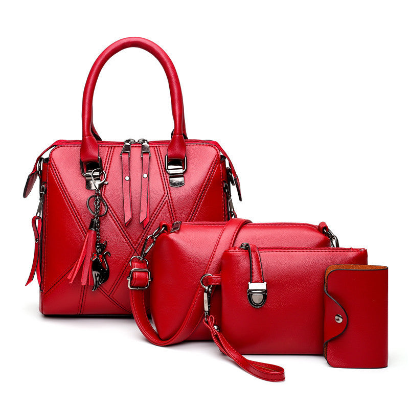 Four-piece Female Bag With Tassel Portable Picture handBag