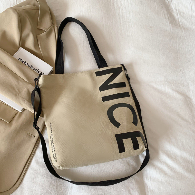 Large Capacity Canvas Student Simple Class Bag