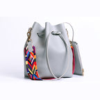 Ribbon Drawstring Bucket Bag