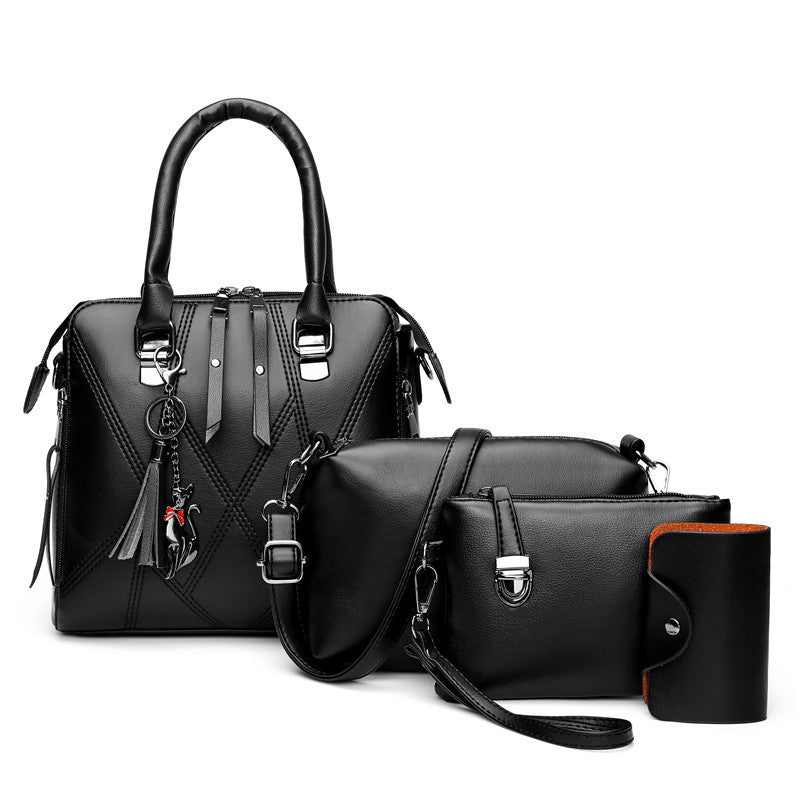 Four-piece Female Bag With Tassel Portable Picture handBag