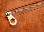 Women's portable diagonal cross-body sling bucket top layer cowhide leather handbag
