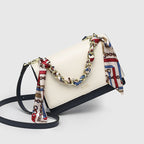 Contrast Color One Shoulder Handheld Versatile Leather handbag Small Square Bag