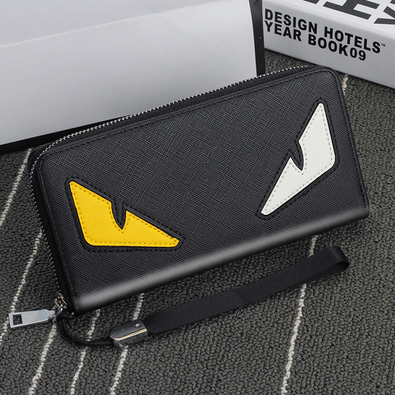 Men's Zipper Multi-card Cross Pattern Clutch