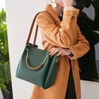 Women Handbag Large Capacity Casual Tote Bag Lady Messenger Shoulder Bag Solid Color Bag