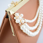 European And American Pearl Chain handBag Sheepskin Pattern