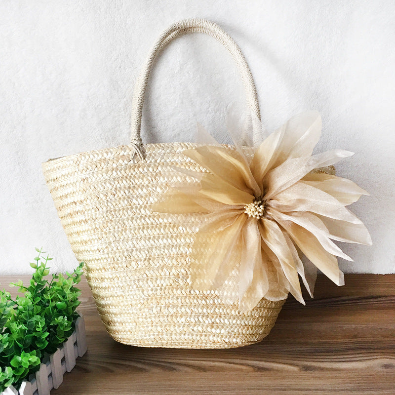 Fashionable Natural Wheat Straw Woven Shoulder Bag