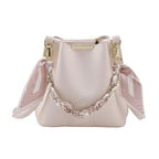 Leather crossbody Tote Bag with Chain Sling Handle