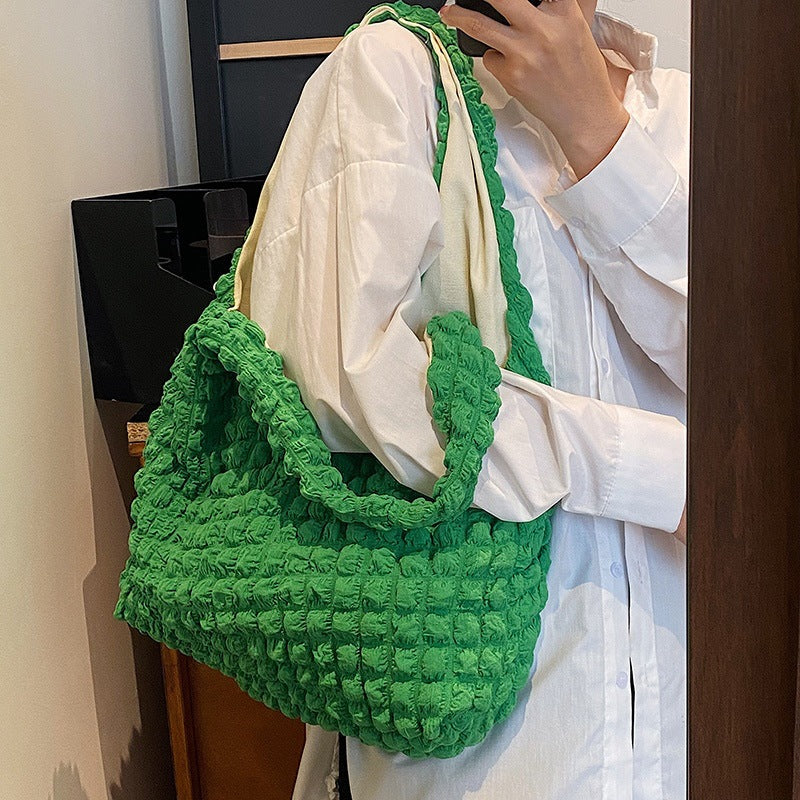Cloud Bubble Large Capacity Pleated Girl Shoulder Bag