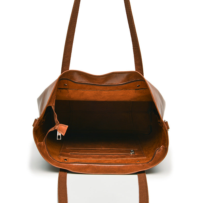 Vintage Vegetable Soft Oil Waxed Shoulder Crossbody Bag